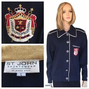 Vintage St. John sport wear embroidered jacket S L